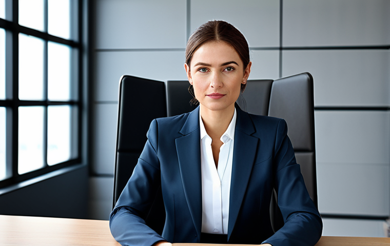 시계열 예측의 기초 Holt Winters 모델 사용법 - **Businesswoman in Modern Office:** A professional businesswoman in a modest business suit, sitting ...