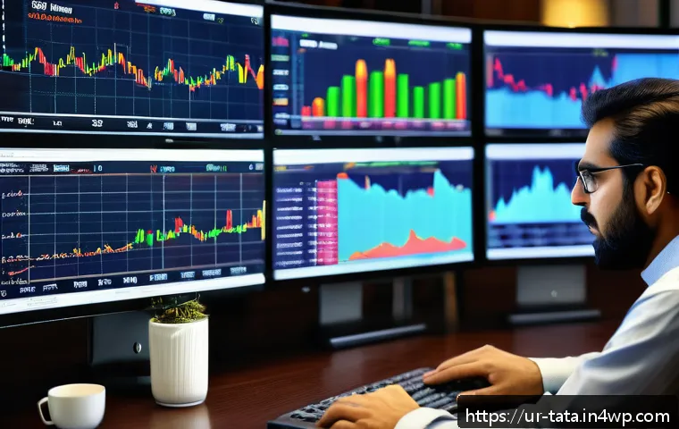 주식 가격의 시계열 분석 사례 연구 - A detailed financial analyst workspace showing a modern Pakistani stock market investor analyzing hi...